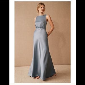 Beckett Satin Charmeuse Maxi Dress in Dusty Blue - Size 4